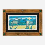 Jennifer Lowe, Harvest Moon, c. 1996, livestock marker on paper in artist's frame