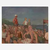 Gerrit V. Sinclair, Sunday on the Beach, 1931, oil on Masonite