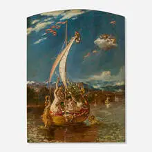 William Etty, Study for Youth on the Prowl, Pleasure at the Helm, oil on wood panel
