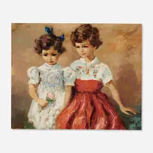 Marcel Dyf, Les deux soeurs, 1955, oil on canvas