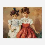 Marcel Dyf, Les deux soeurs, 1955, oil on canvas