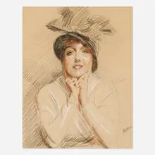 Paul César Helleu, Portrait of a Lady, graphite and conté crayon on paper
