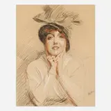Paul César Helleu, Portrait of a Lady, graphite and conté crayon on paper