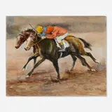 Pál Fried, Untitled (Horse Race), oil on canvas