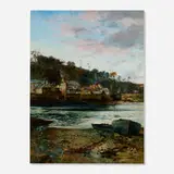 Oliver Rhys, Untitled (Fishing Village), 1882, oil on canvas