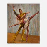 Pál Fried, Two Ballet Dancers, oil on Masonite