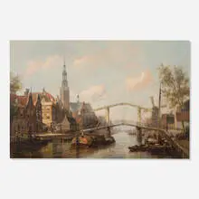 View of the Magere Brug, Amsterdam by Cornelis Christiaan Dommersen, 1896, oil on canvas, sold Jun 2026