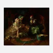 Harry Roseland, Reading the Tea Leaves, oil on canvas