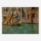 Ferdinando Silvani, Untitled (Canal in Venice), oil on panel