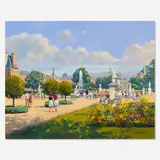 Annie Puybareau, Promenade aux Tuileries, oil on canvas