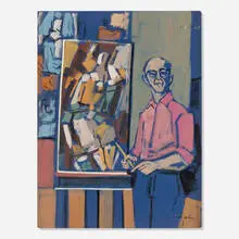 Max Arthur Cohn, Self Portrait, 1965, gouache on paper