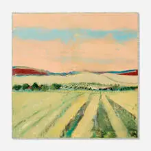 Ira Yeager, Vineyard in a Landscape, oil on canvas