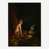 Indiana Gyberson, Model with Bowl of Fruit, oil on board