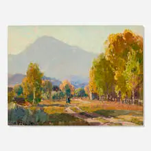 Hanson Puthuff, Autumn – Bishop California, oil on canvas over board