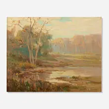 Benjamin Brown, Foggy Morning, oil on canvas