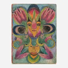 Minnie Evans, Untitled, 1950, ink and crayon on paper