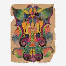 Minnie Evans, Untitled, c. 1950, ink and crayon on paper