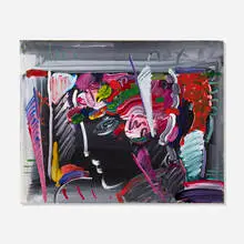 Beauty (Black Profile) by Peter Max, 1987, acrylic on canvas, sold Jun 2026