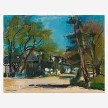 Rudolf Jacobi, Untitled (House and Trees), oil on canvas