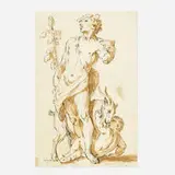 Pietro Antonio Novelli, The Young Bacchus, ink and wash on paper