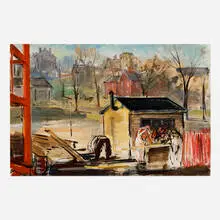 Peter Cook, Princeton University Construction Site, c. 1970, oil on board