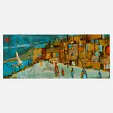 Untitled (Village Scene) by Alvin Hollingsworth, oil on canvas, sold Jun 2026