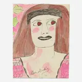 Lee Godie, Untitled, c. 1980, ballpoint pen and paint on mat board