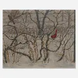 Donald Baker, Cardinals, oil on canvas
