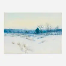 Charles Warren Eaton, Winter Landscape, watercolor on paper