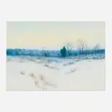 Charles Warren Eaton, Winter Landscape, watercolor on paper
