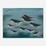 Karl Priebe, The Sandpipers, 1948, watercolor and gouache on board