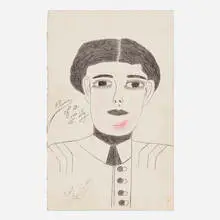 Lee Godie, Prince of a City, ballpoint pen and mixed media on poster board