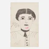 Lee Godie, Prince of a City, ballpoint pen and mixed media on poster board