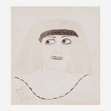 Lee Godie, Untitled, ballpoint pen on Crescent board