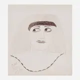 Lee Godie, Untitled, ballpoint pen on Crescent board