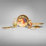 Royal Worcester, Collection of six fruit-decorated wares