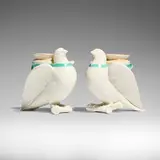 Royal Worcester, Carrier pigeon or dove vases, pair