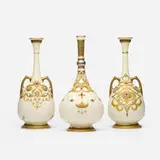 Royal Worcester, Collection of three jeweled vases