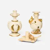 Royal Worcester, Collection of three candlesticks