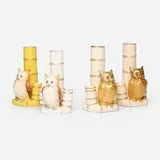 Royal Worcester, Collection of four owl and bamboo vases
