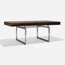 Executive desk by Bodil Kjær, Madagascar Ebony, brushed stainless steel, sold Aug 2026