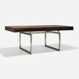 Bodil Kjær, Executive desk, Madagascar Ebony, brushed stainless steel