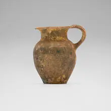 Ancient Etruscan, Olpe (jar), glazed earthenware