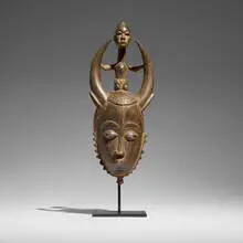 Baule, Mask, carved wood