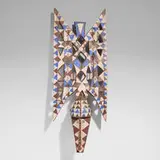 Bwa, Plank mask, carved wood, pigment, leather