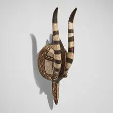 Mossi, Antelope mask, carved wood, pigment