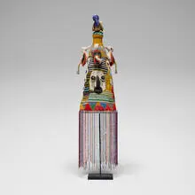 Yoruba, Adenla (crown), glass beads, textile