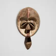 Kwele, Mask, carved wood, pigment