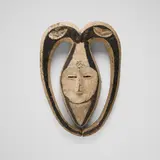 Kwele, Bata (ram) mask, carved and painted wood