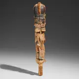 Bismarck Archipelago New Ireland, Malangan Figure, carved and painted wood, fibers